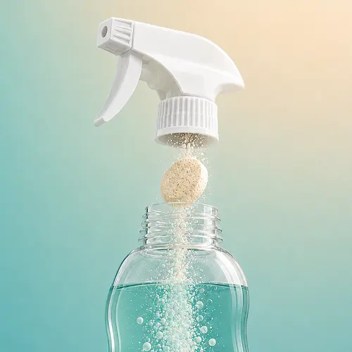 Filling the bottle with tap water